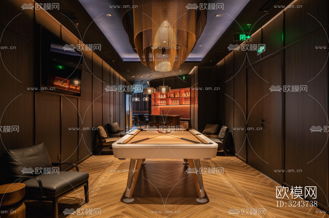 现代西餐厅效果图下载（渲染图15）