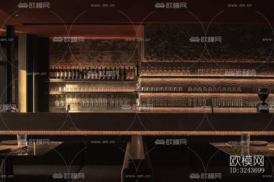 現(xiàn)代西餐廳效果圖下載(渲染圖3)