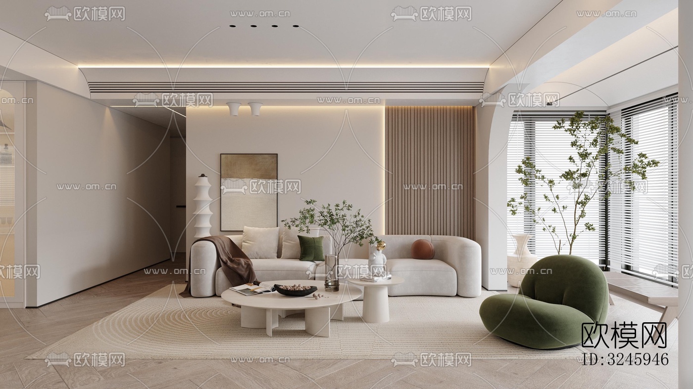 现代客餐厅效果图下载（渲染图3）