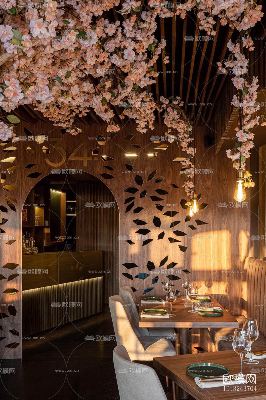 现代西餐厅效果图下载（渲染图11）