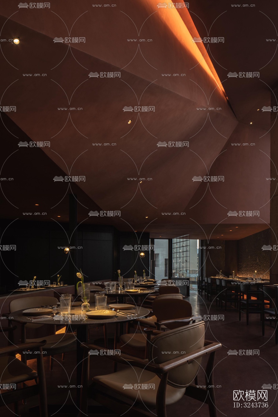 现代西餐厅效果图下载（渲染图15）