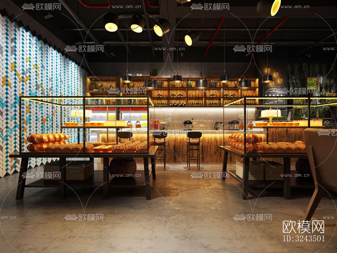 工业风蛋糕甜品效果图下载（渲染图1）