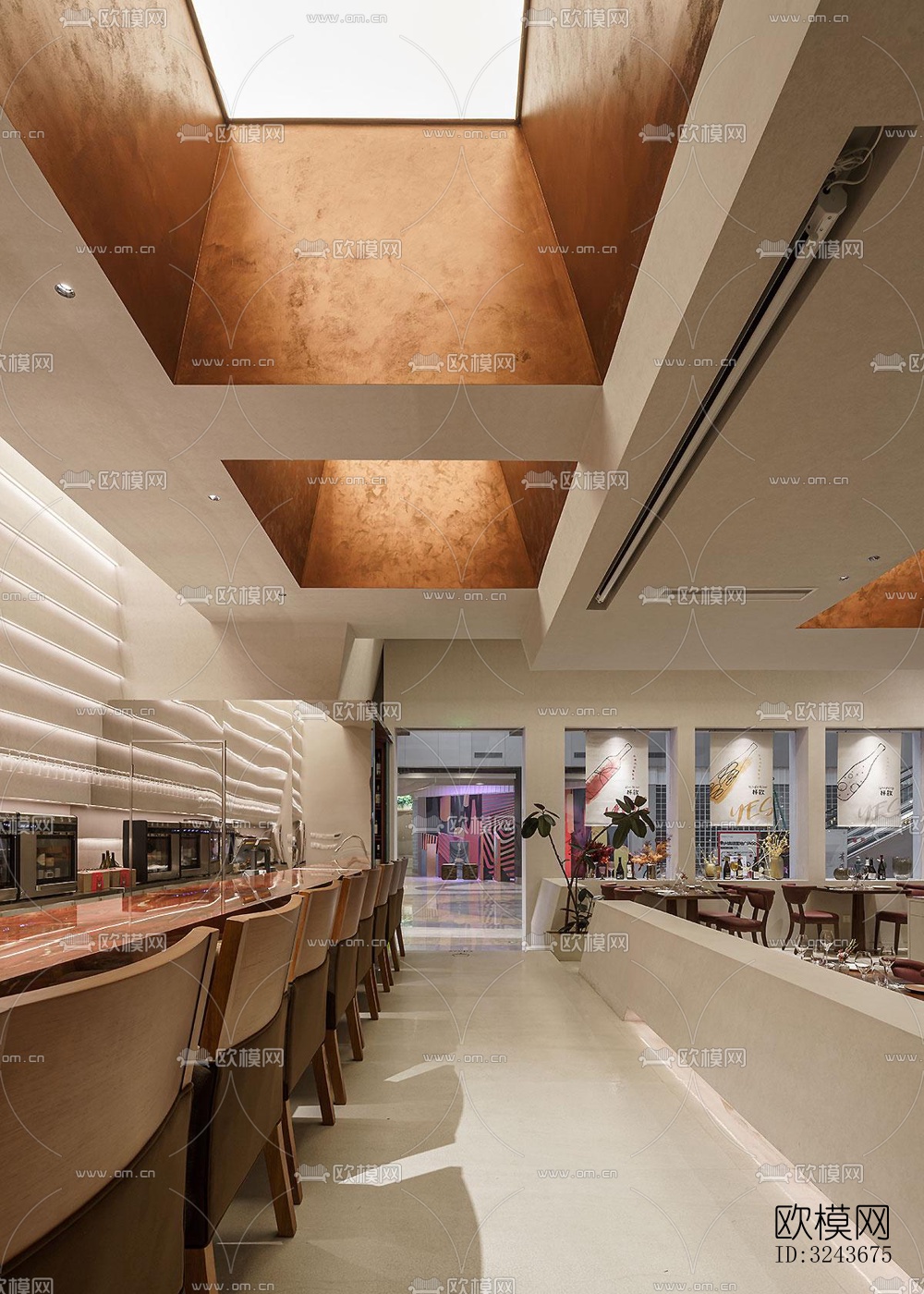 现代西餐厅效果图下载（渲染图9）