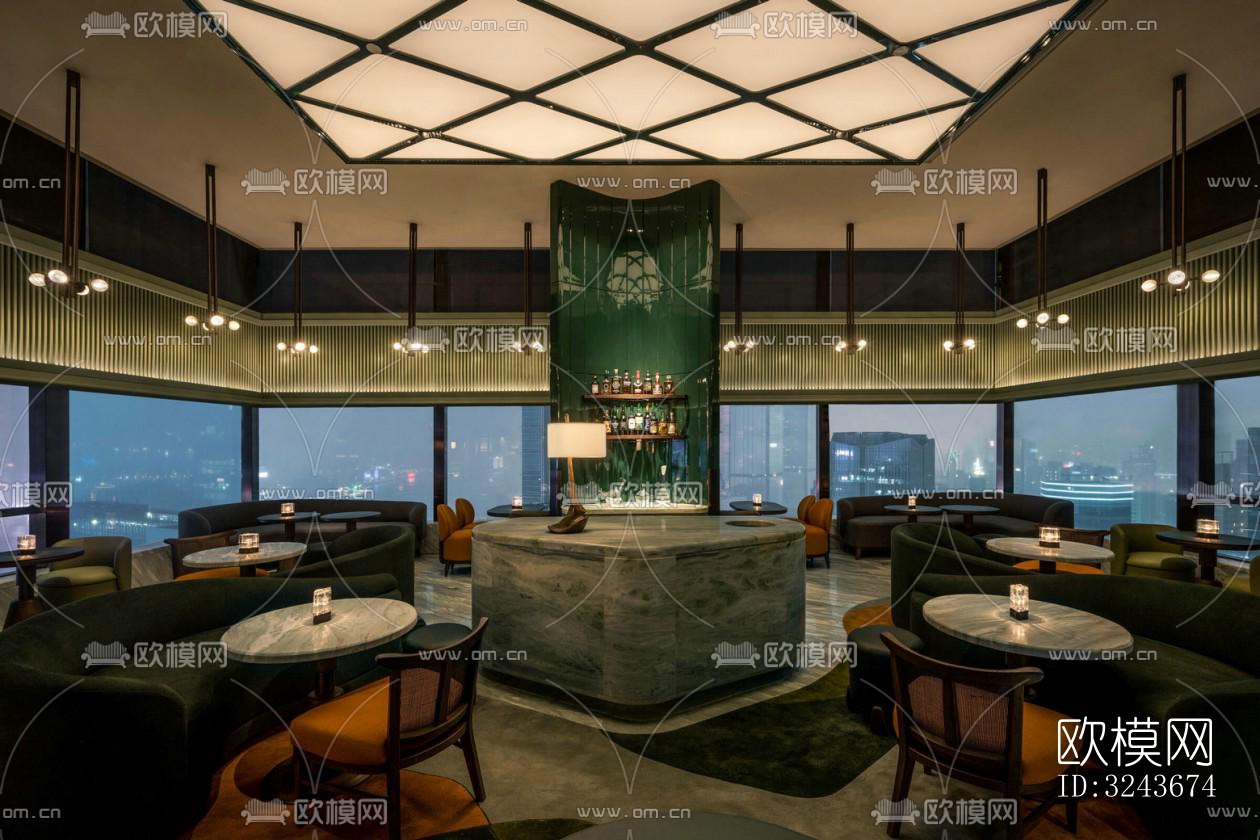 现代西餐厅效果图下载（渲染图9）