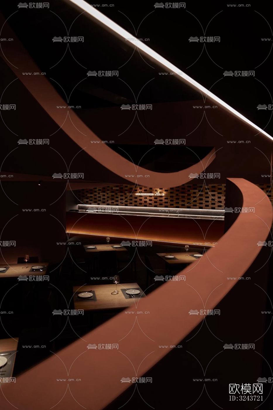 现代西餐厅效果图下载（渲染图4）