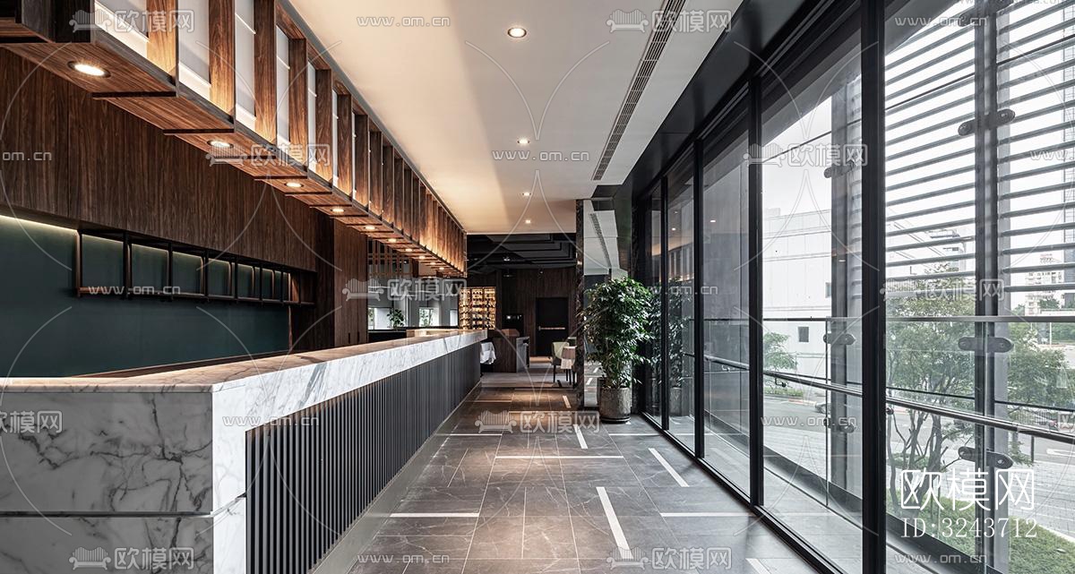 现代西餐厅效果图下载（渲染图1）