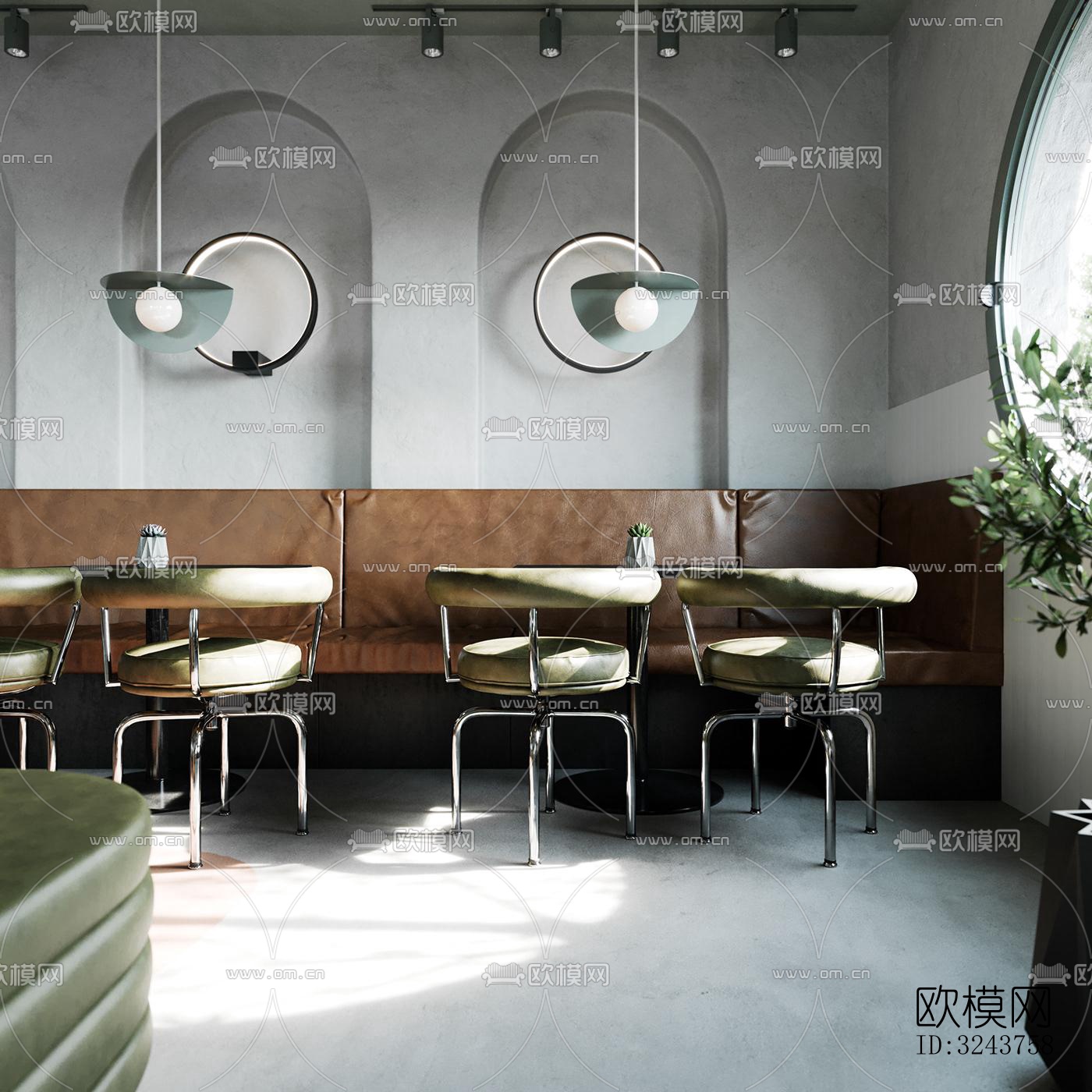 现代西餐厅效果图下载（渲染图7）