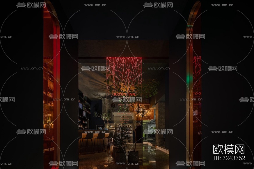 現(xiàn)代西餐廳效果圖下載(渲染圖8)