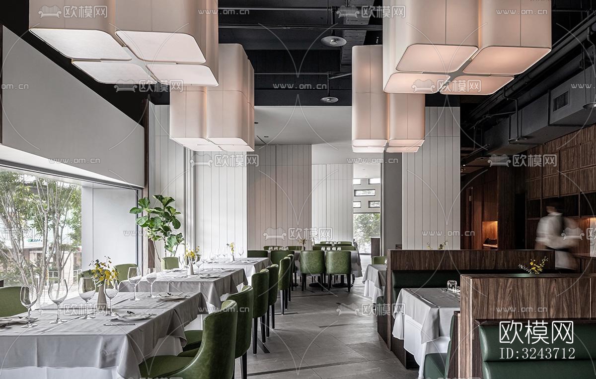 现代西餐厅效果图下载（渲染图6）