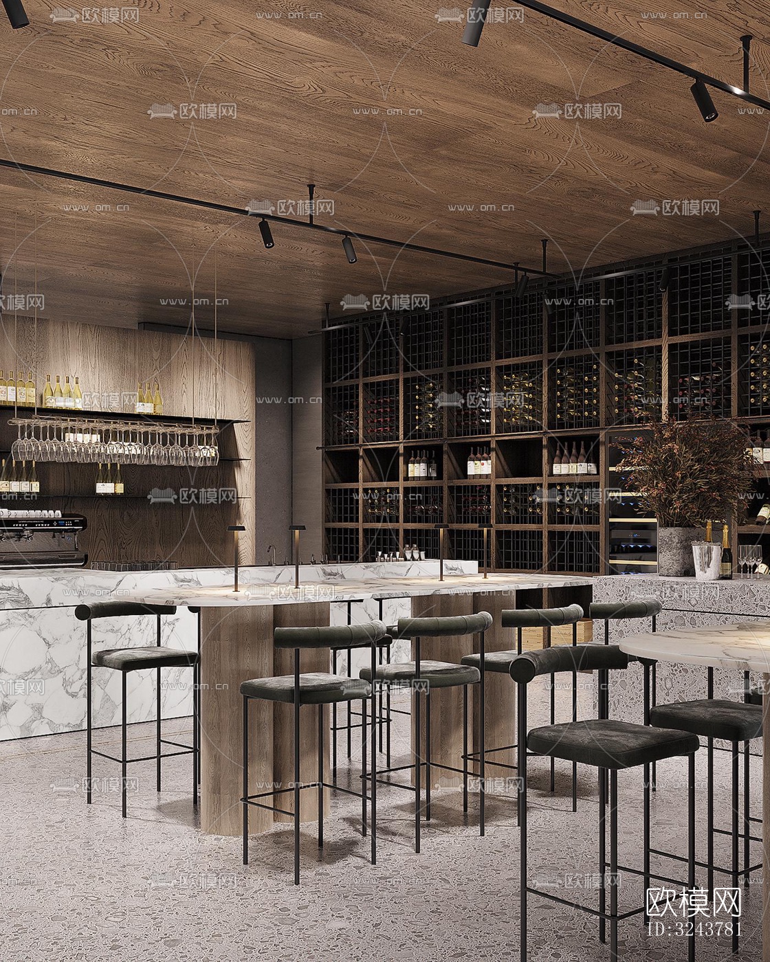 现代西餐厅效果图下载（渲染图5）