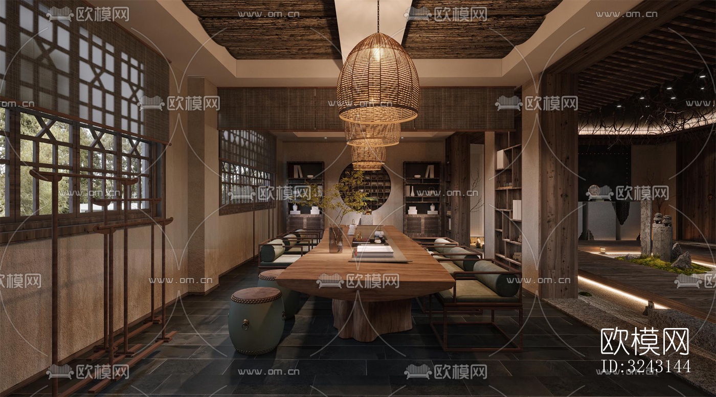 原木风日韩料理效果图下载（渲染图2）