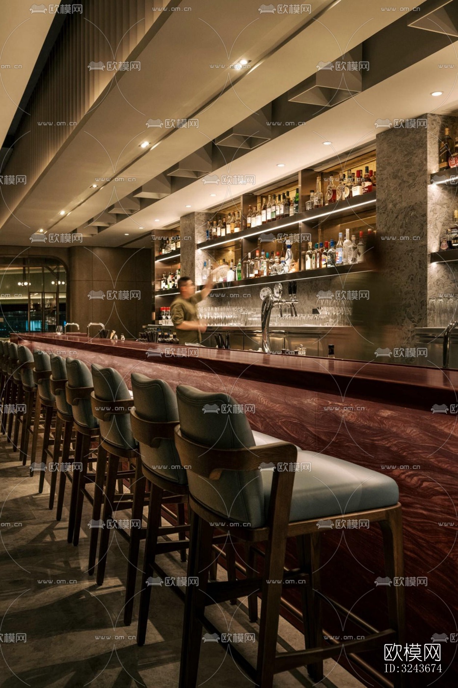 现代西餐厅效果图下载（渲染图3）