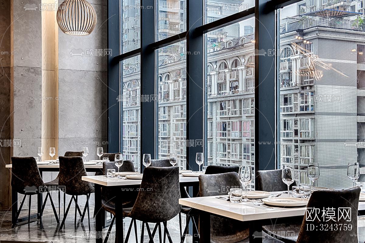现代西餐厅效果图下载（渲染图4）