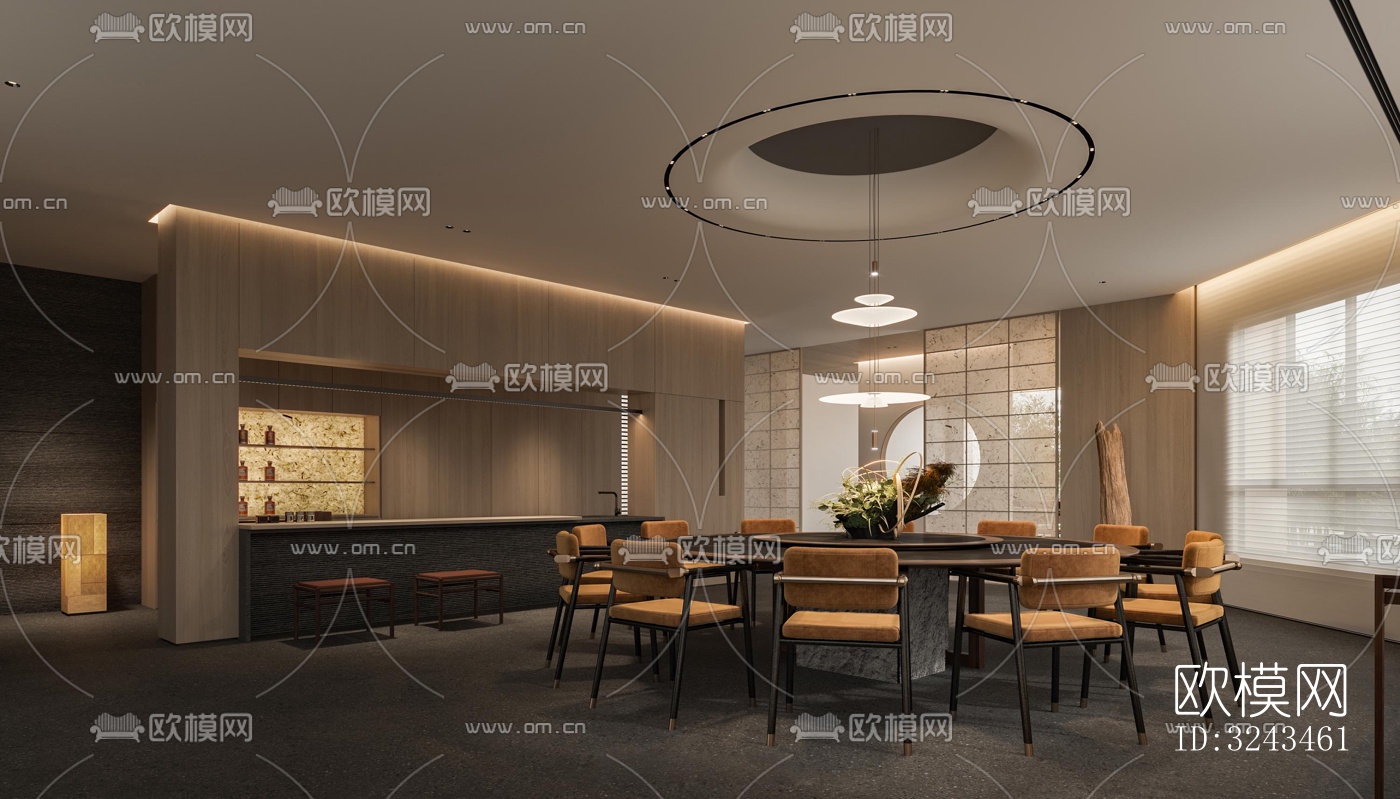 新中式茶馆效果图下载（渲染图6）