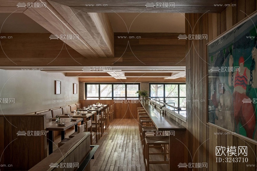 現(xiàn)代西餐廳效果圖下載(渲染圖7)
