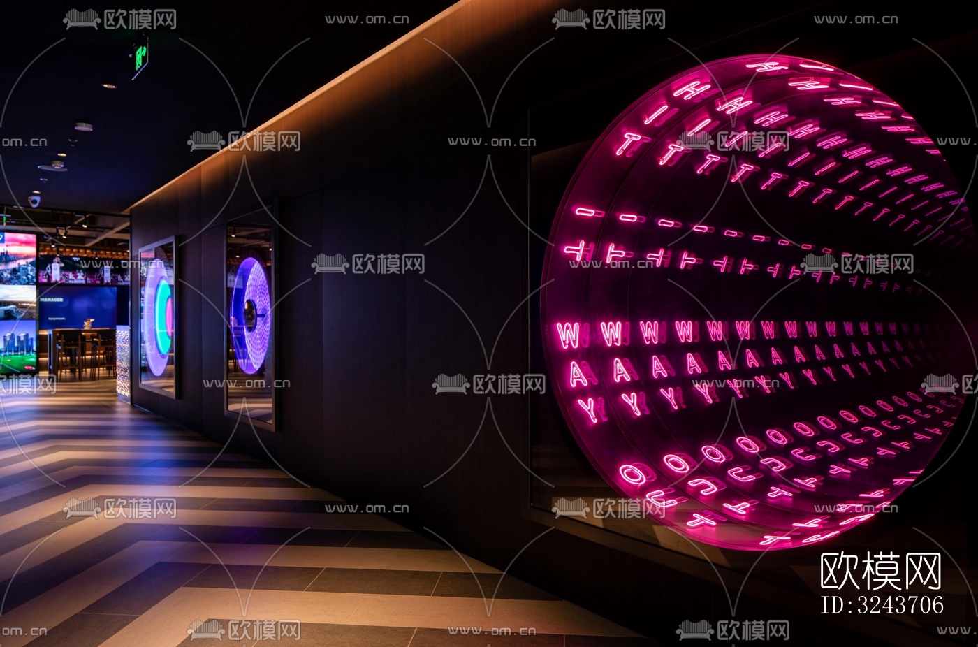 现代西餐厅效果图下载（渲染图1）