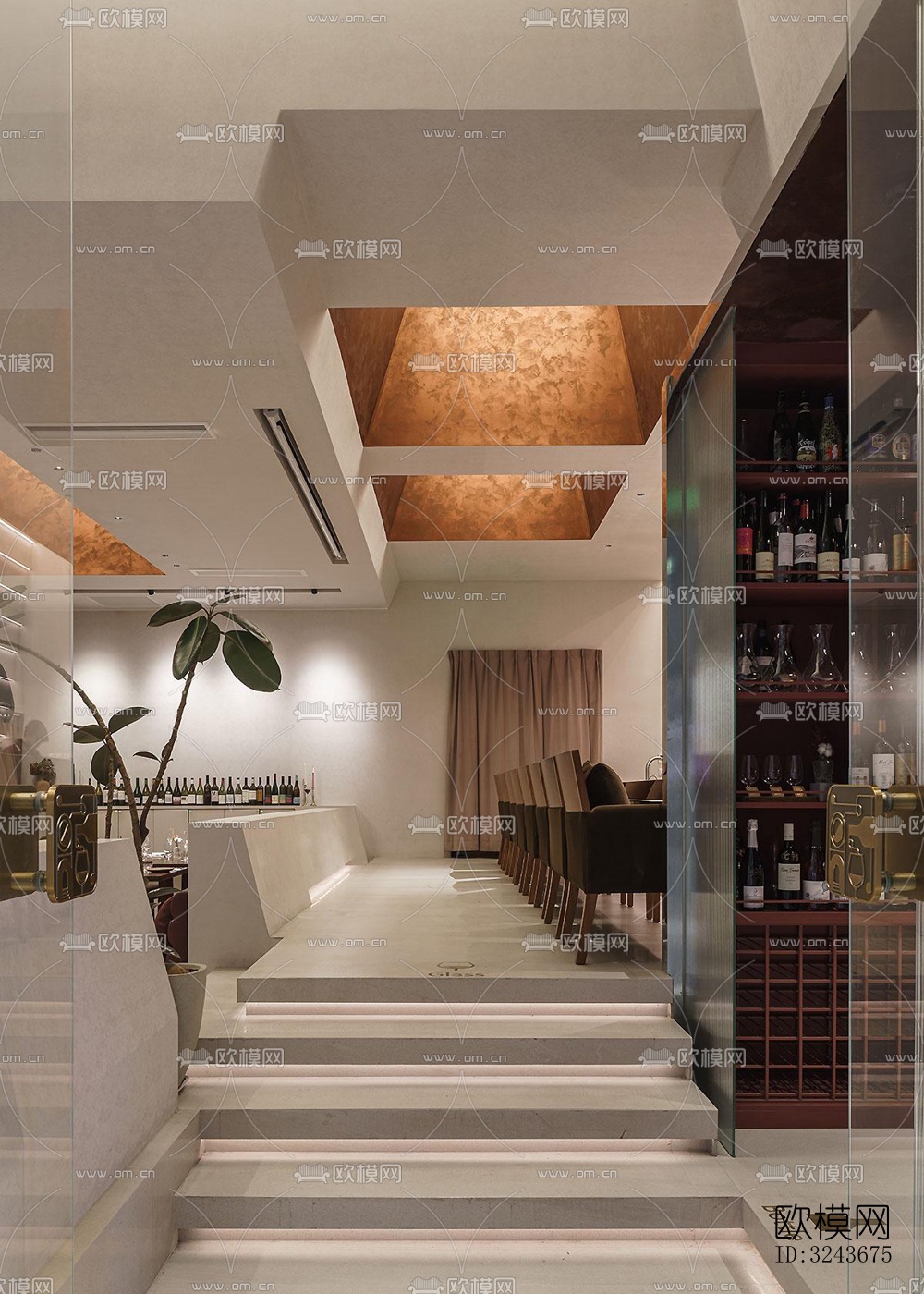 现代西餐厅效果图下载（渲染图12）