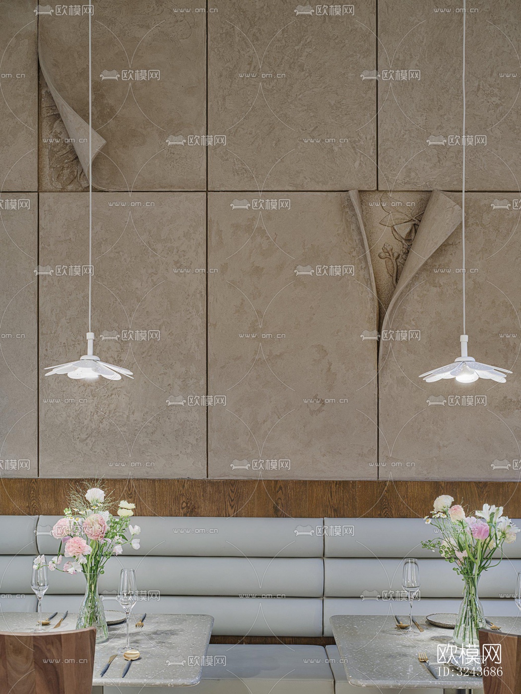 现代西餐厅效果图下载（渲染图3）