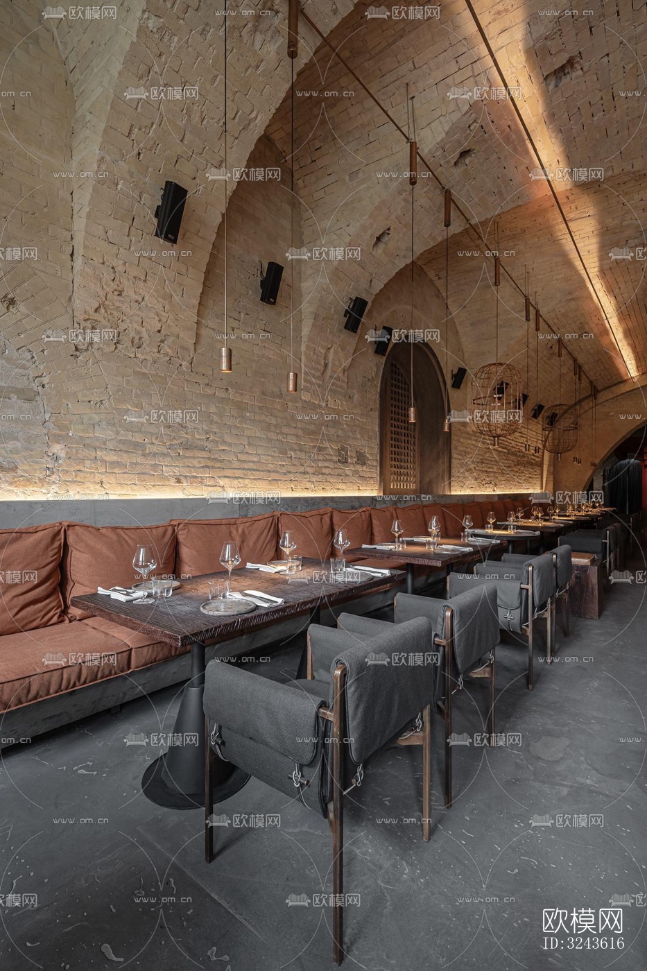 侘寂西餐厅效果图下载（渲染图4）