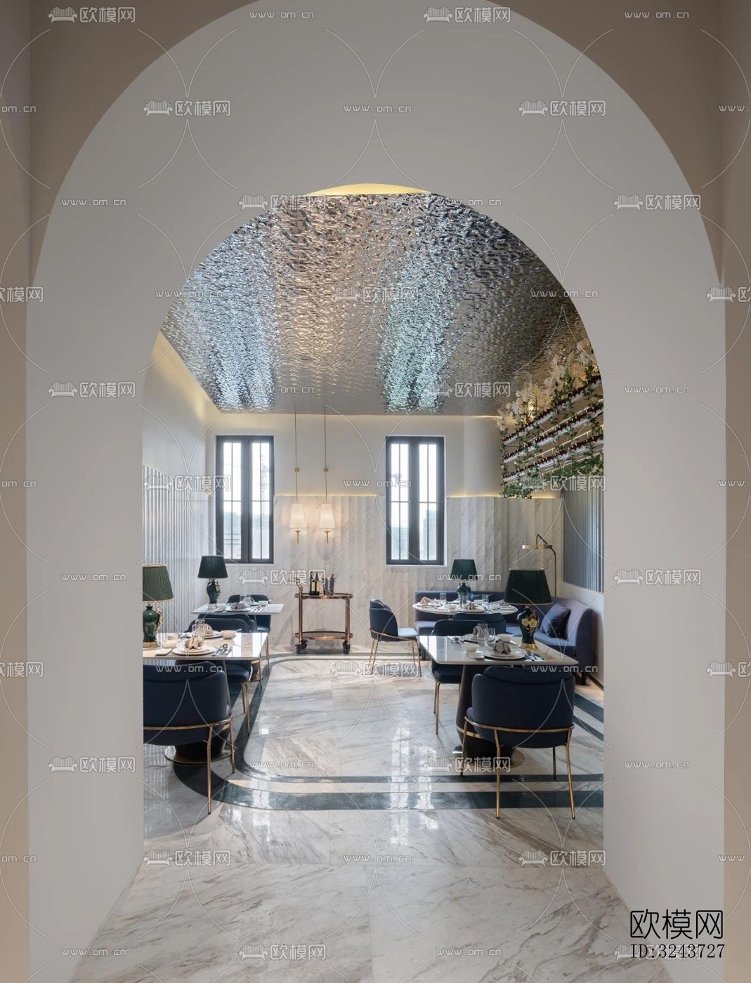 现代西餐厅效果图下载（渲染图10）