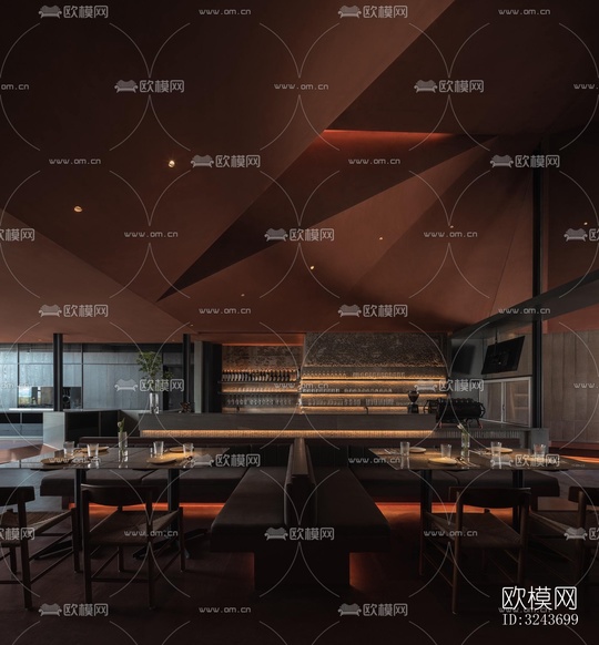 現(xiàn)代西餐廳效果圖下載(渲染圖14)