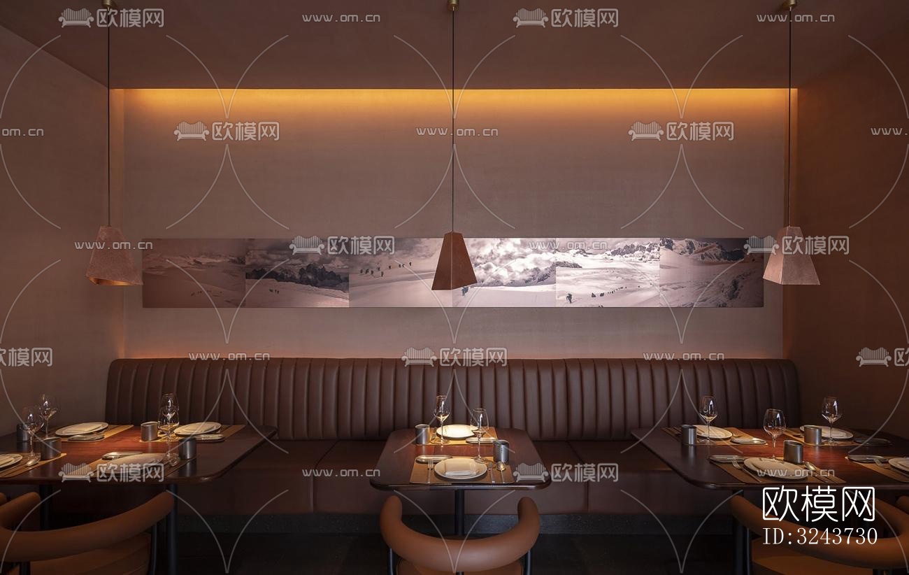 现代西餐厅效果图下载（渲染图5）