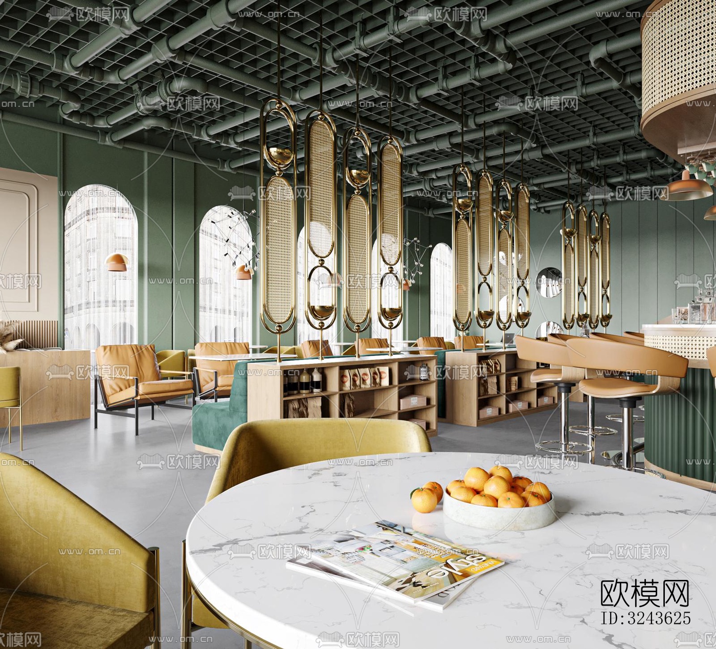 北欧西餐厅效果图下载（渲染图4）