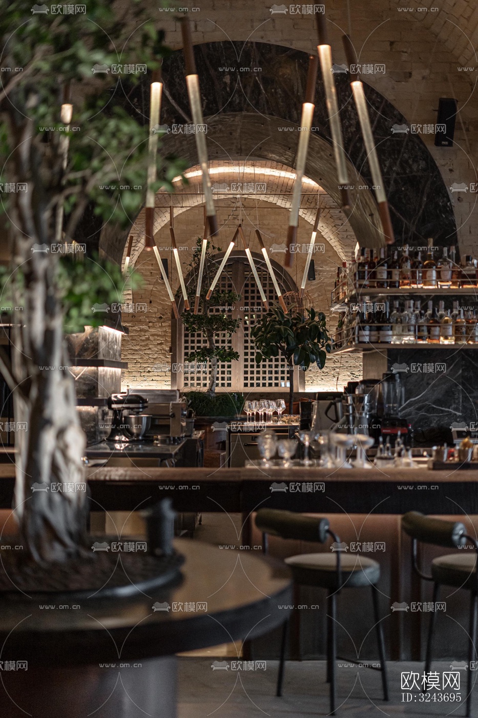 现代西餐厅效果图下载（渲染图5）