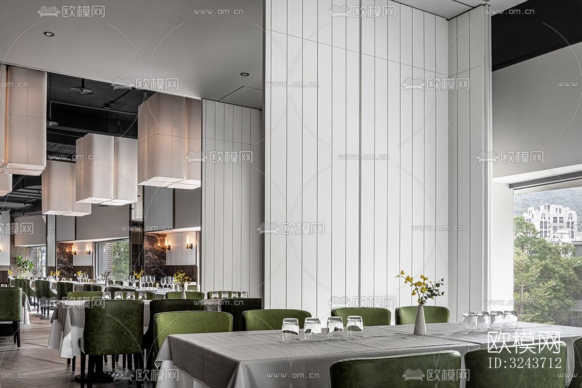 现代西餐厅效果图下载（渲染图9）