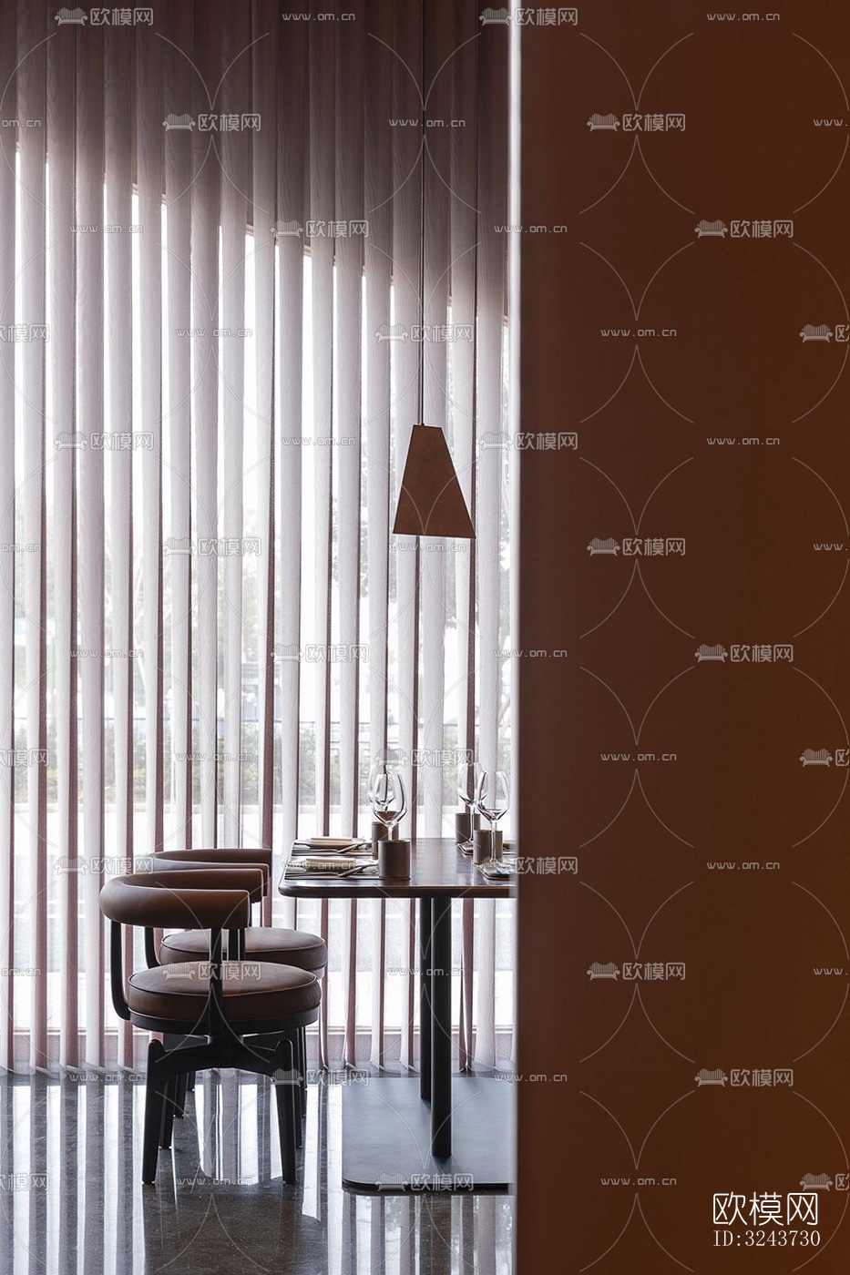 现代西餐厅效果图下载（渲染图2）