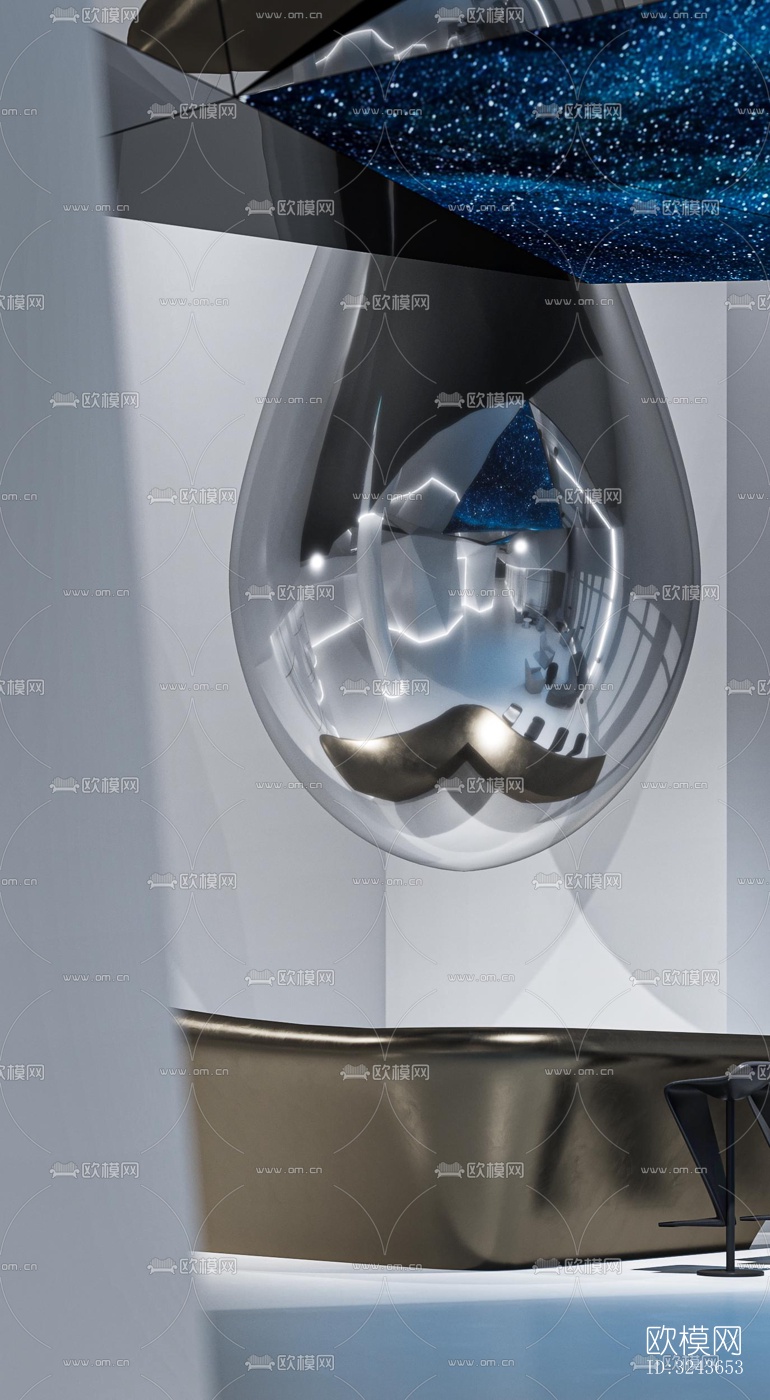 现代西餐厅效果图下载（渲染图2）