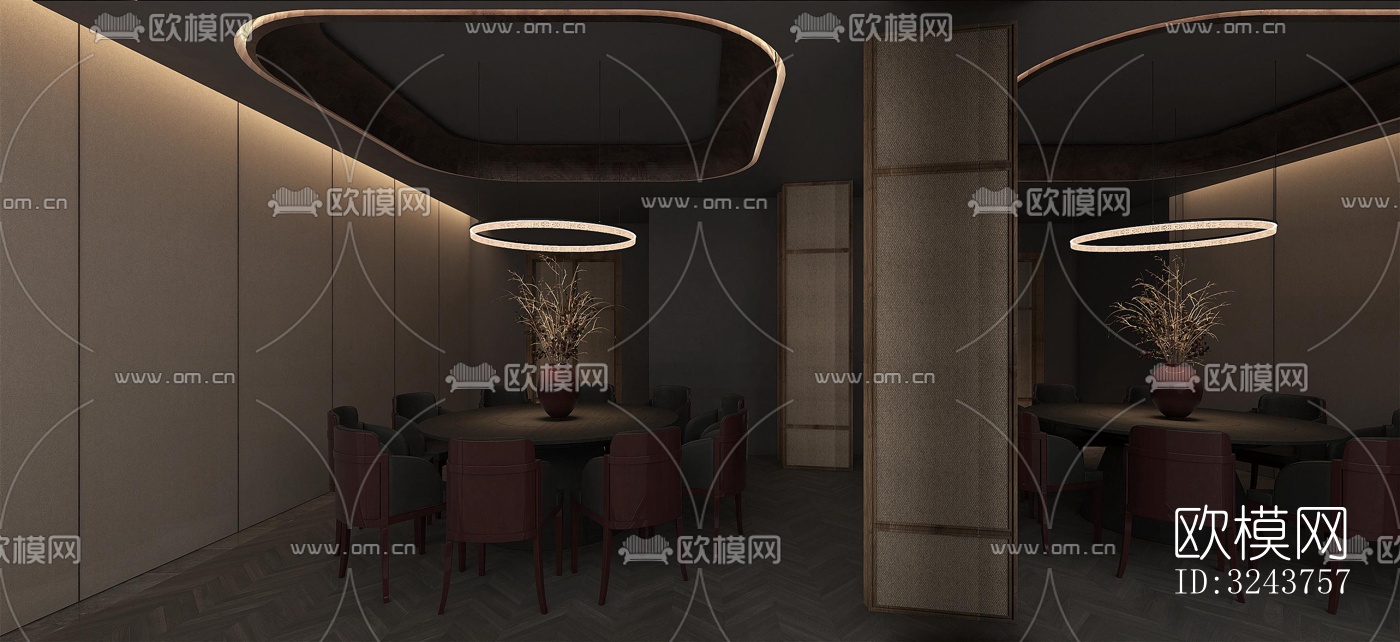 现代西餐厅效果图下载（渲染图6）