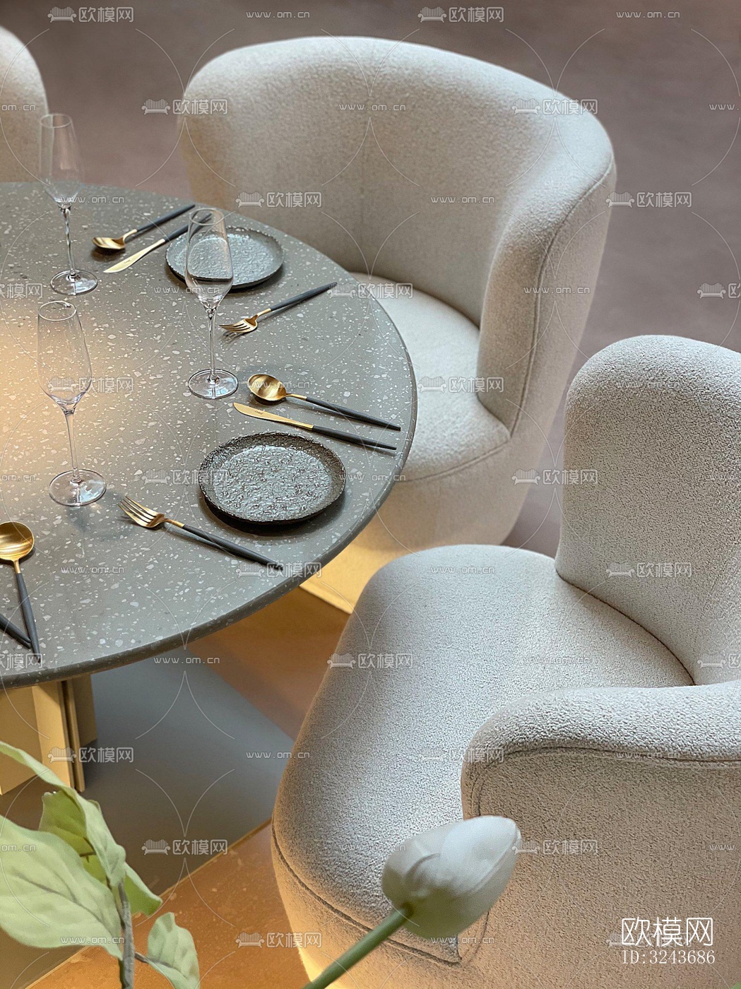 现代西餐厅效果图下载（渲染图14）