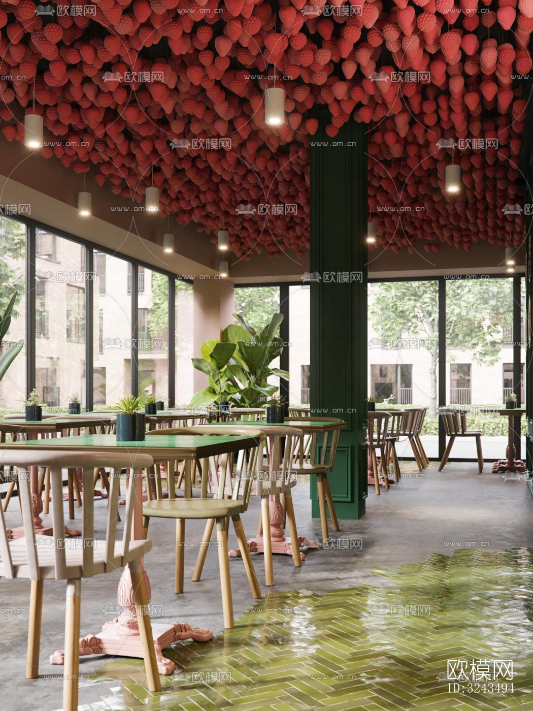 北欧蛋糕甜品效果图下载（渲染图1）