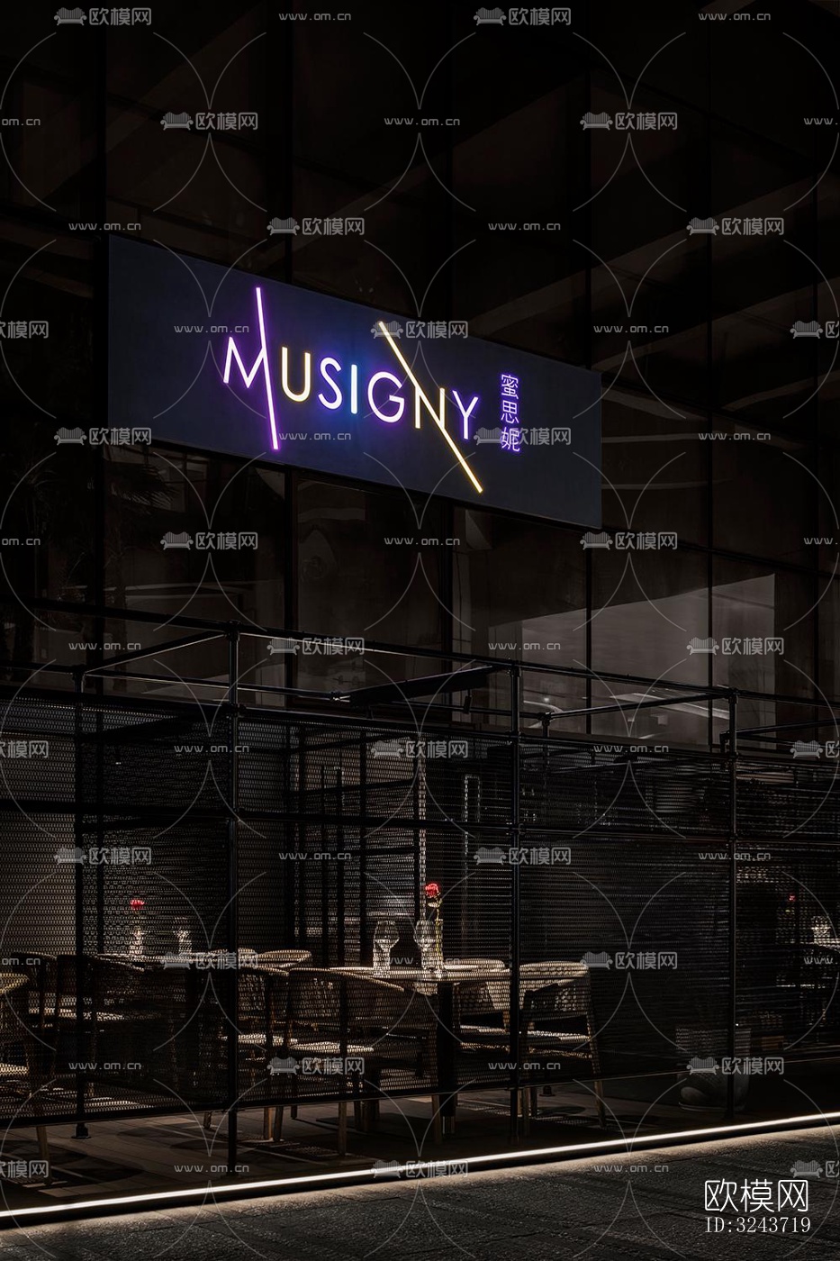 现代西餐厅效果图下载（渲染图13）