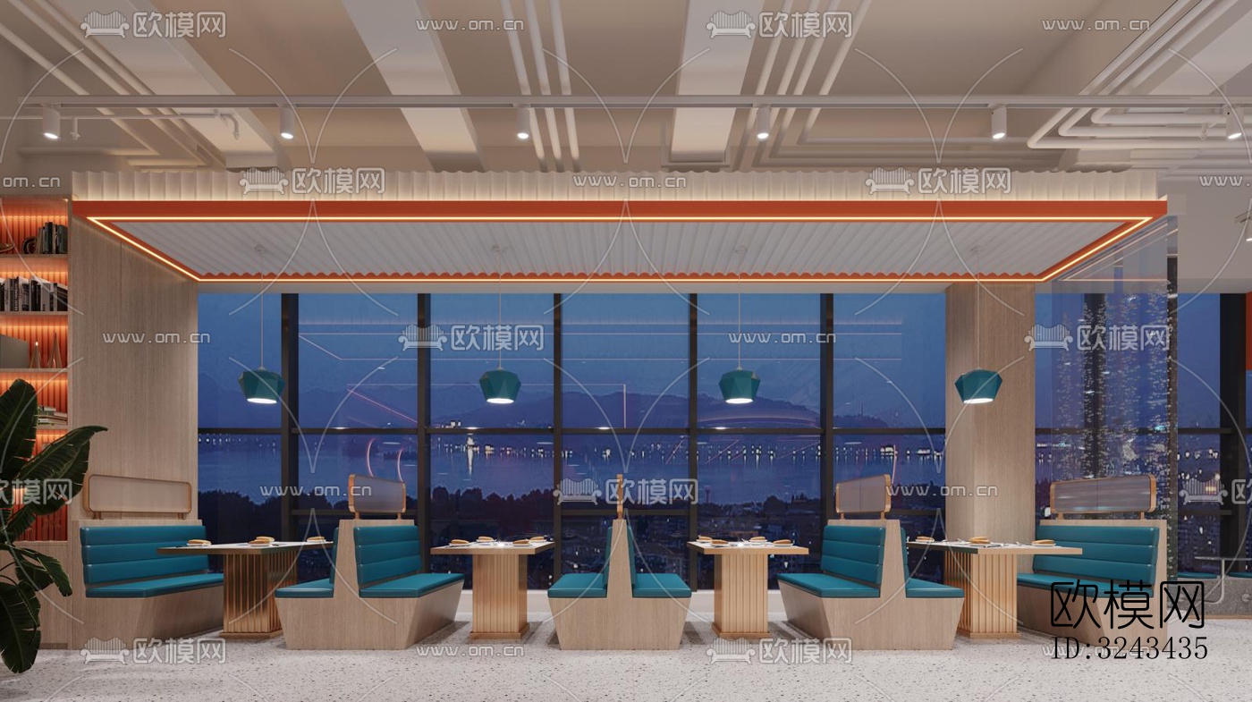 现代火锅烤肉效果图下载（渲染图6）