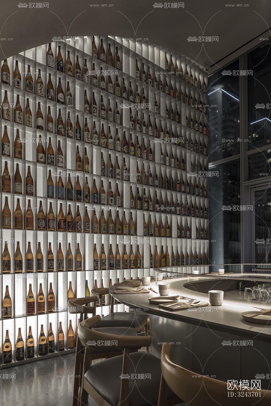 现代西餐厅效果图下载（渲染图7）