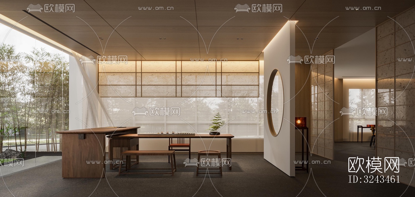 新中式茶馆效果图下载（渲染图3）