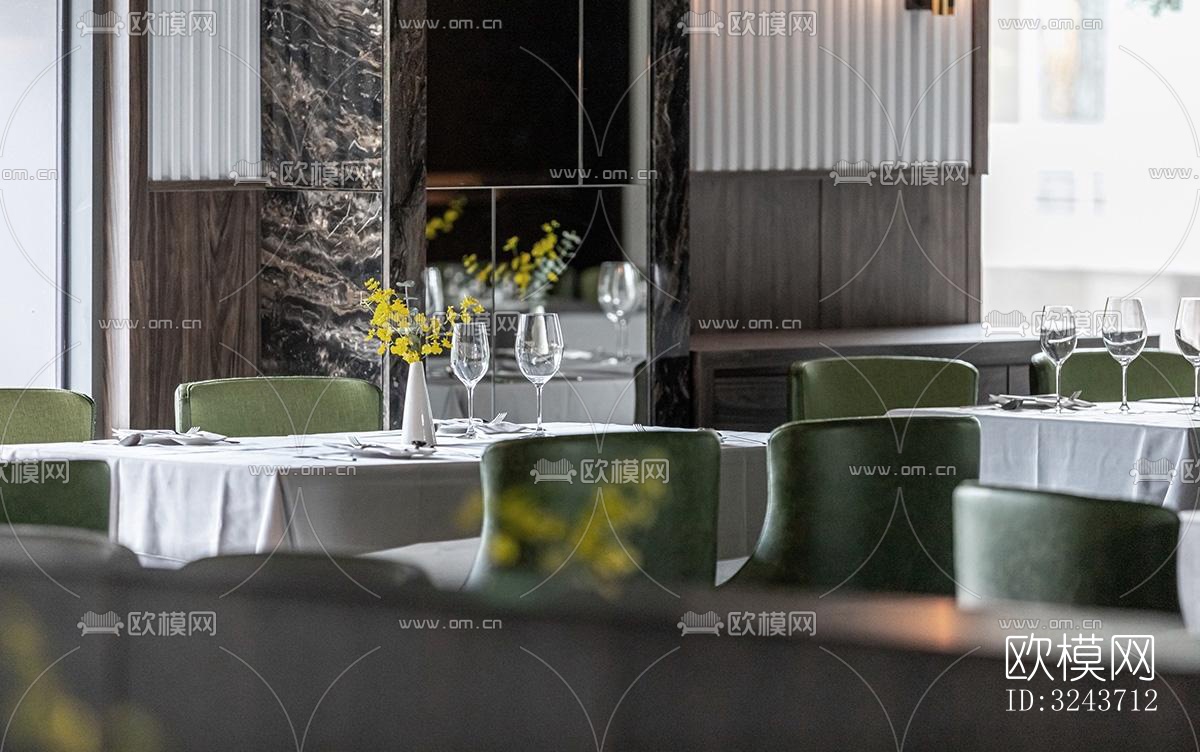现代西餐厅效果图下载（渲染图2）