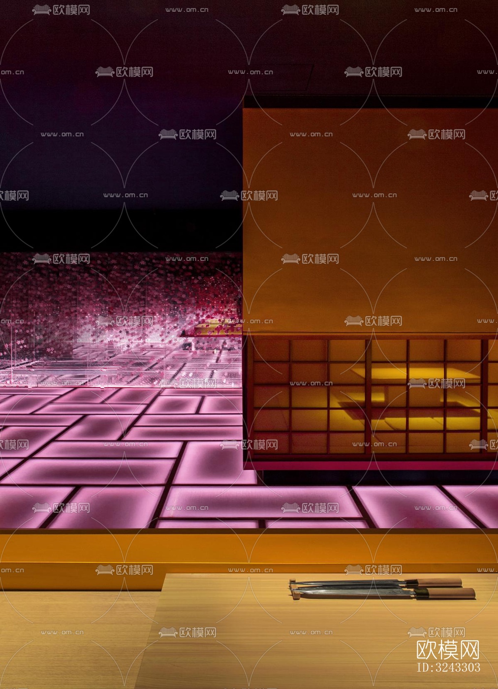 现代日韩料理效果图下载（渲染图5）