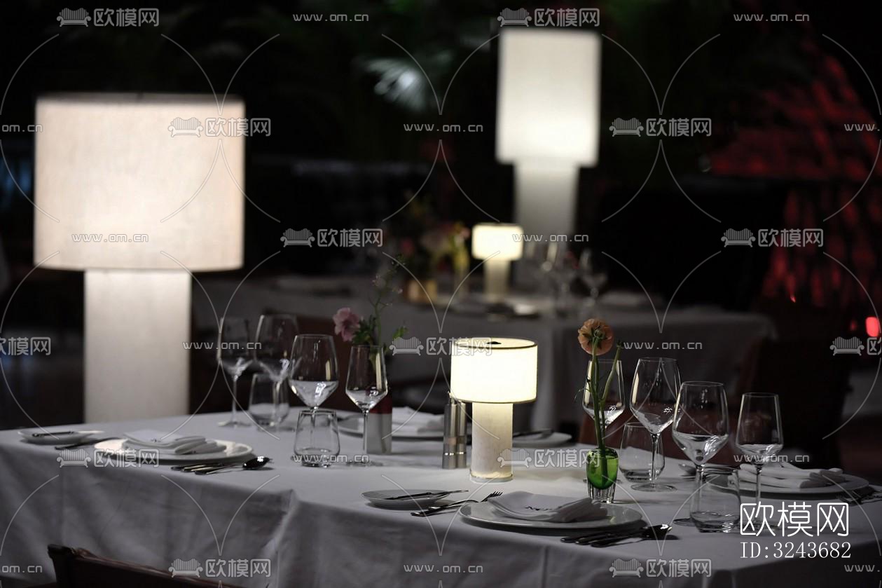 现代西餐厅效果图下载（渲染图5）