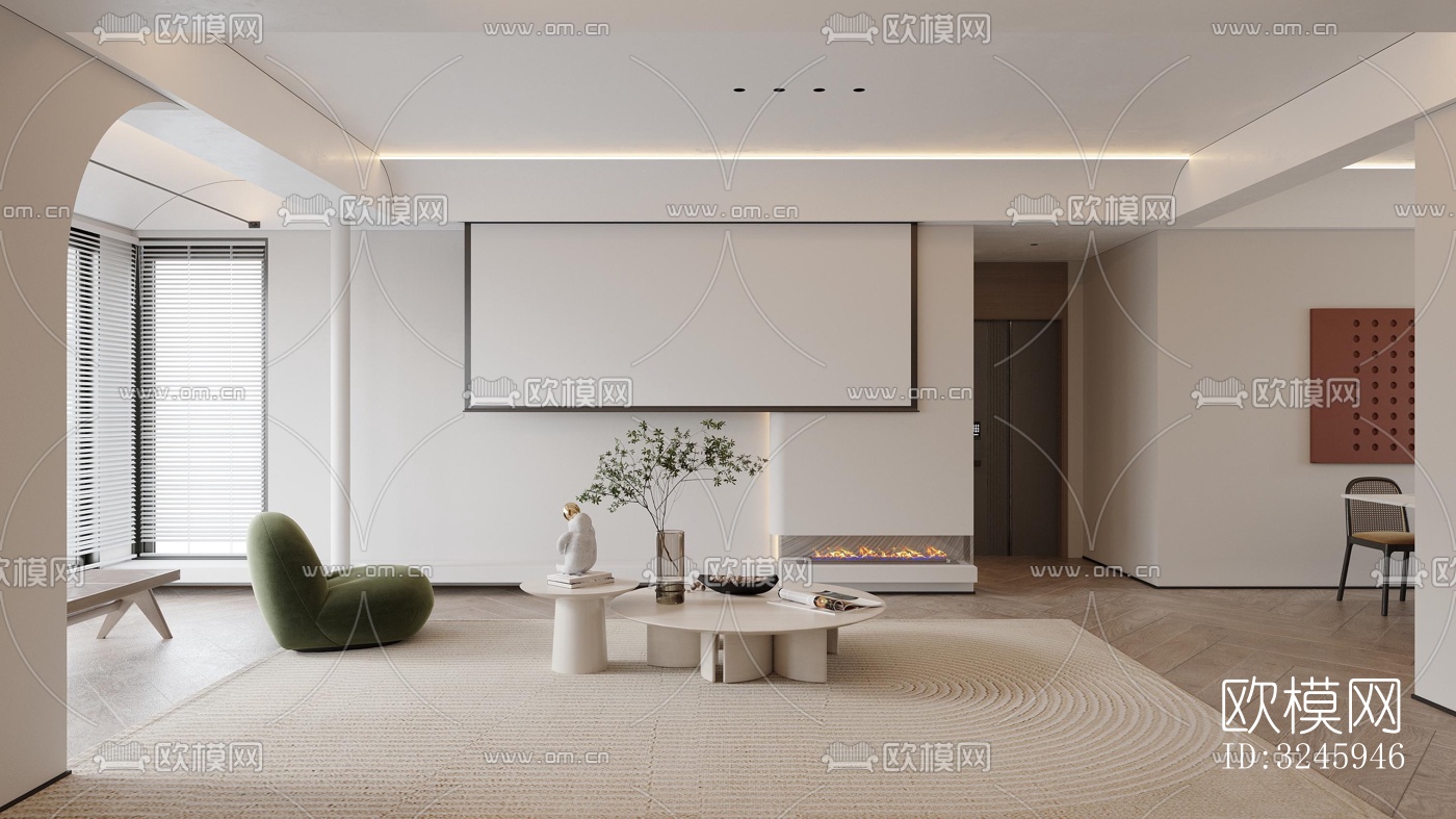 现代客餐厅效果图下载（渲染图5）