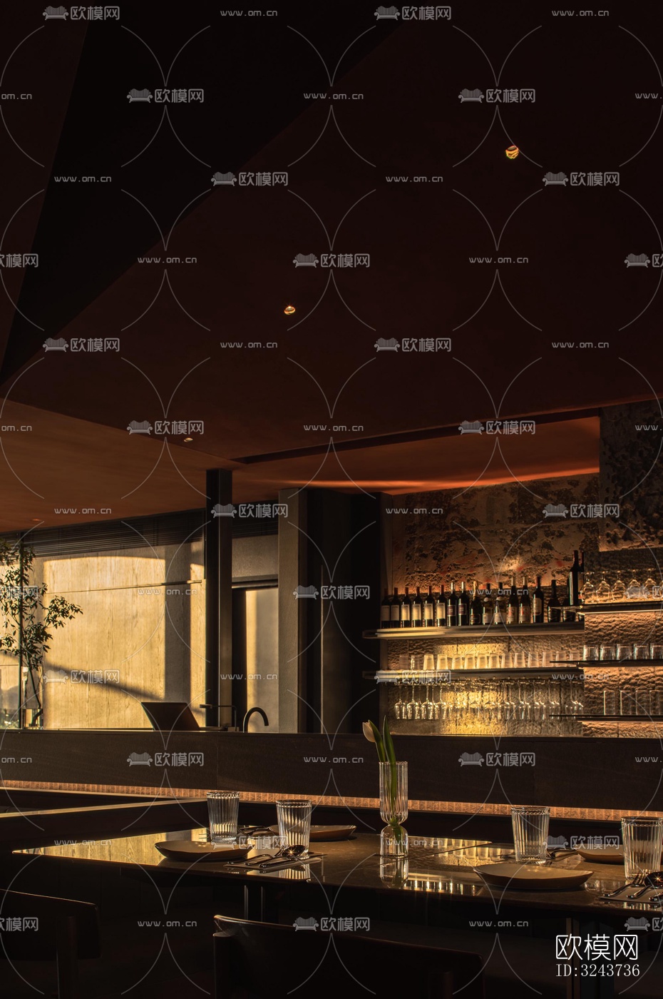 现代西餐厅效果图下载（渲染图8）