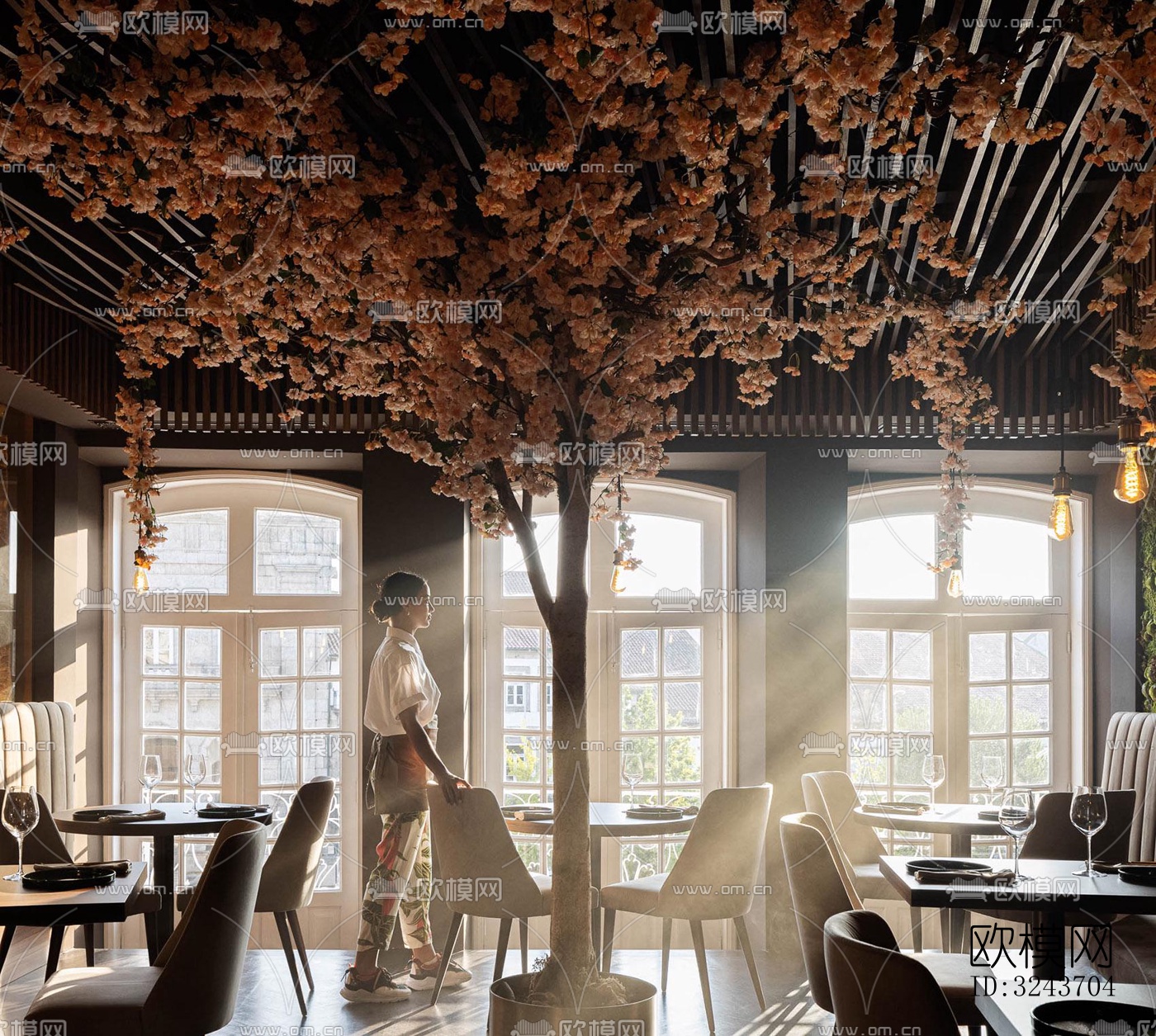 现代西餐厅效果图下载（渲染图7）