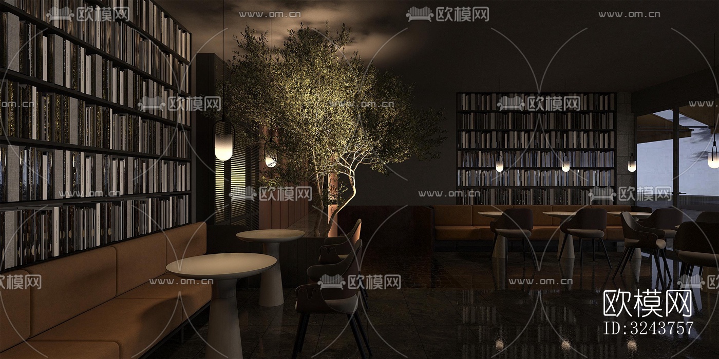 现代西餐厅效果图下载（渲染图10）