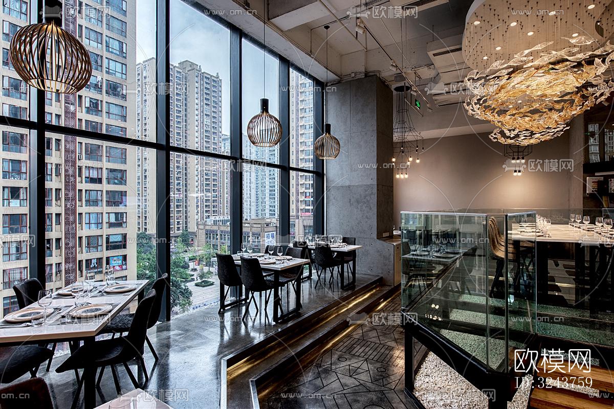 现代西餐厅效果图下载（渲染图10）