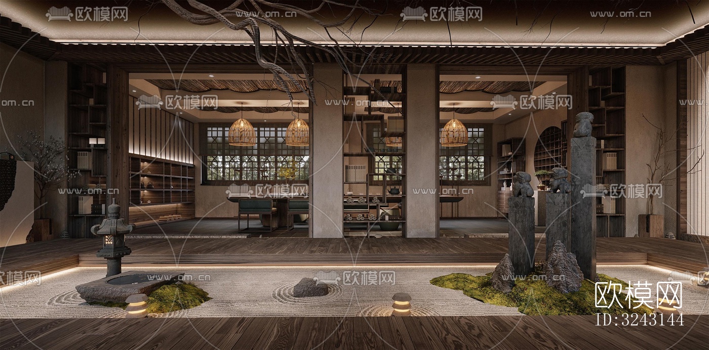 原木风日韩料理效果图下载（渲染图4）