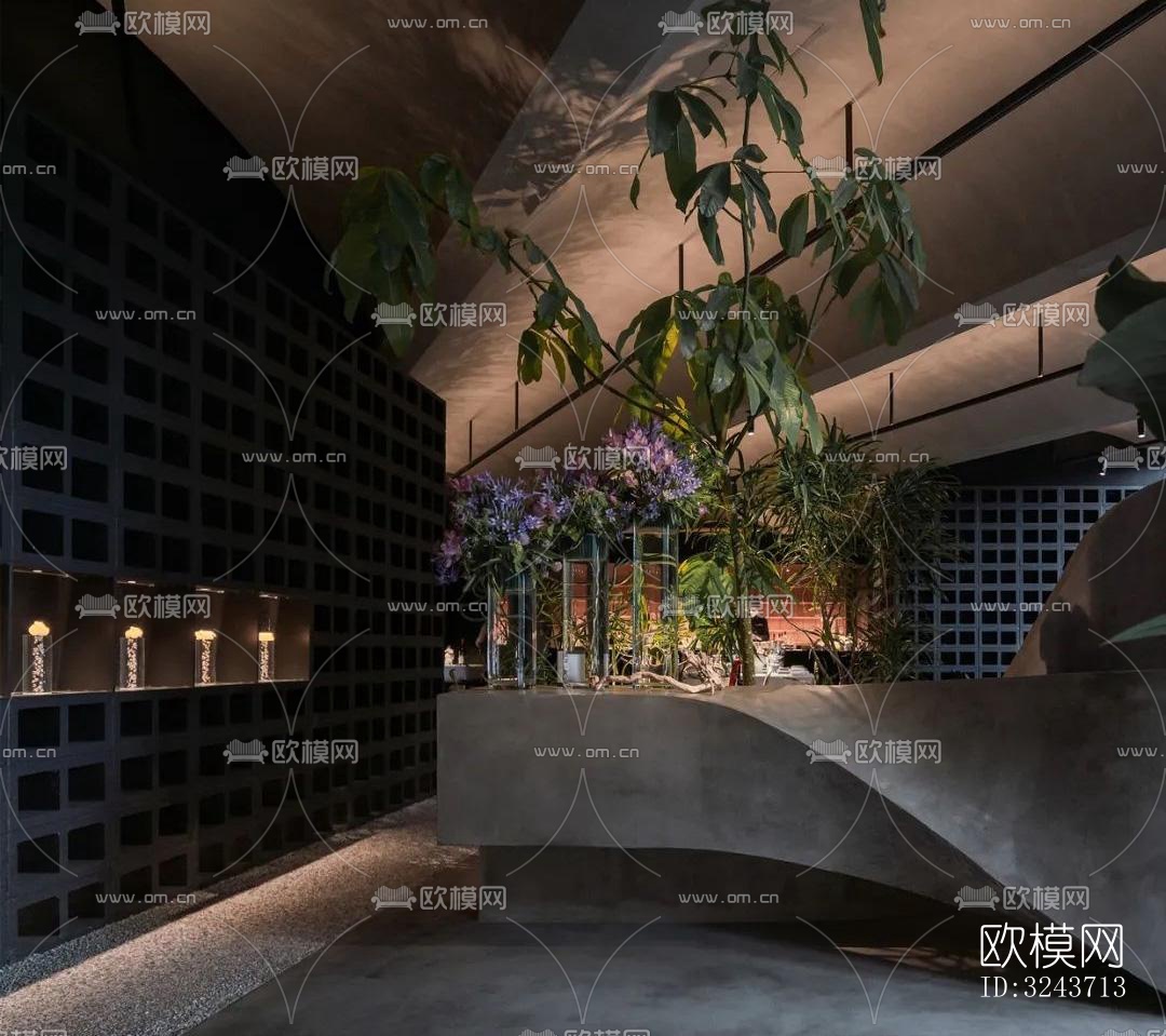 现代西餐厅效果图下载（渲染图2）