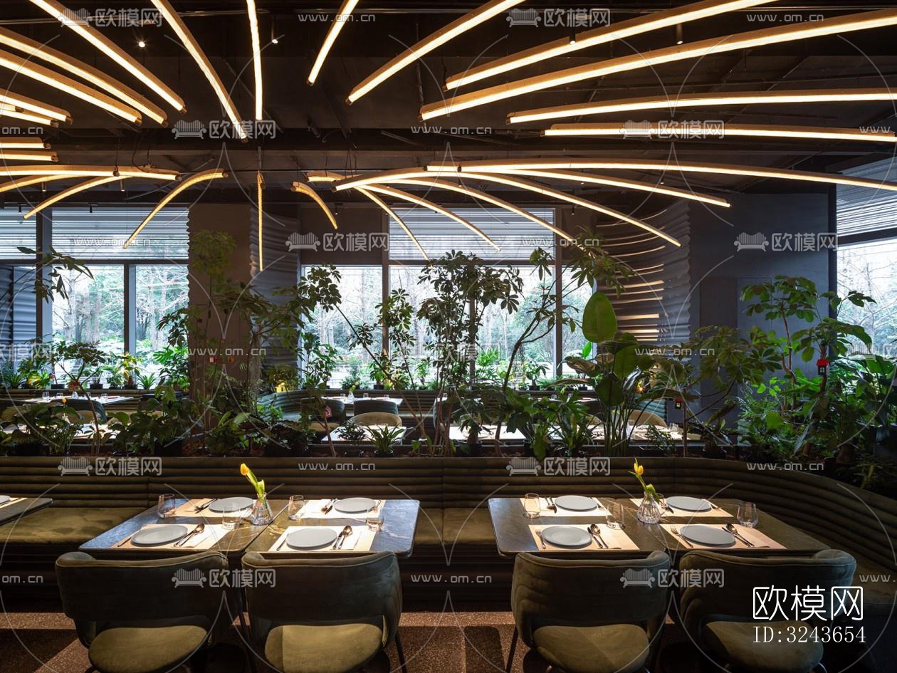 现代西餐厅效果图下载（渲染图12）