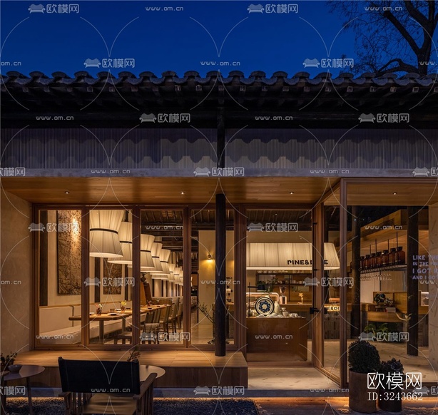現(xiàn)代西餐廳效果圖下載(渲染圖14)